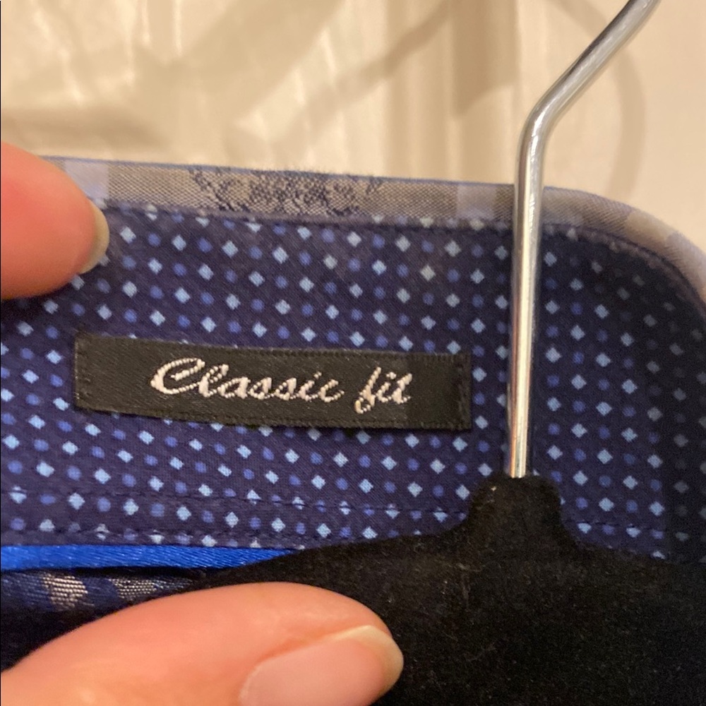 Bugatchi Blue and Black Casual Button Down Shirt - Picture 5 of 11